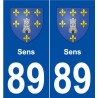 89 Sens blason autocollant plaque stickers ville