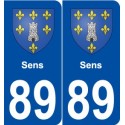 89 Sens blason autocollant plaque stickers ville