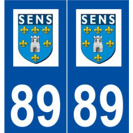 89 Sens logo autocollant plaque stickers ville