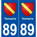89 Tonnerre  blason autocollant plaque stickers ville