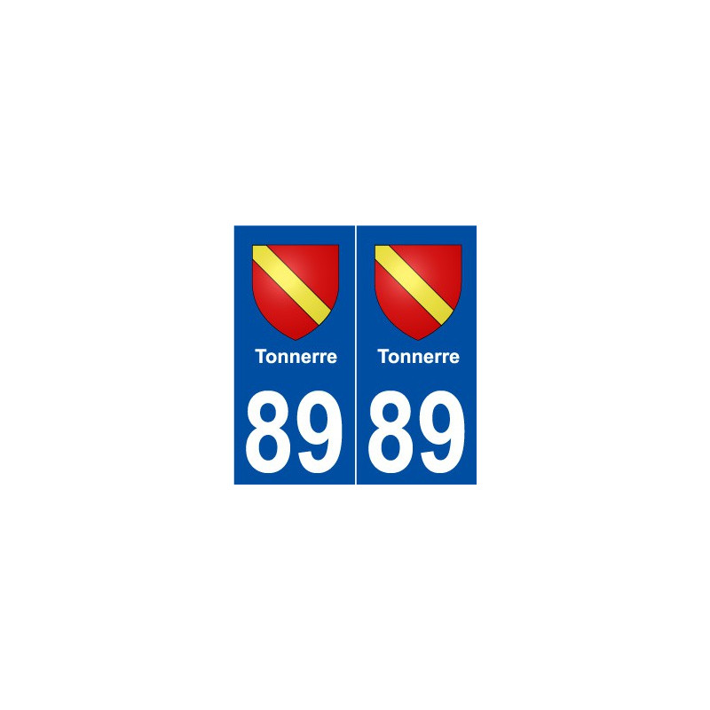 89 Tonnerre  blason autocollant plaque stickers ville