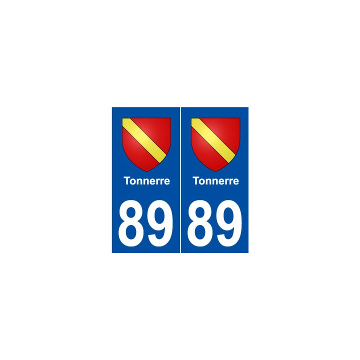 89 Tonnerre  blason autocollant plaque stickers ville