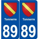 89 Tonnerre  blason autocollant plaque stickers ville