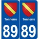 89 Tonnerre  blason autocollant plaque stickers ville