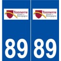 89 Tonnerre logo autocollant plaque stickers ville