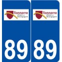 89 Tonnerre logo autocollant plaque stickers ville