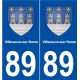 89 Villeneuve-sur-Yonne blason autocollant plaque stickers ville