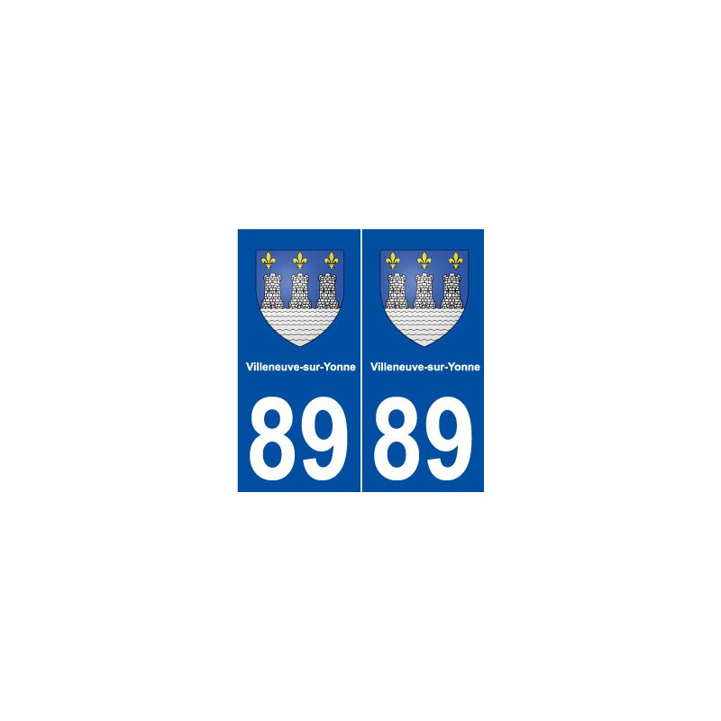 89 Villeneuve-sur-Yonne blason autocollant plaque stickers ville