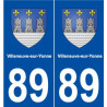 89 Villeneuve-sur-Yonne blason autocollant plaque stickers ville
