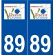89 Villeneuve-sur-Yonne logo autocollant plaque stickers ville