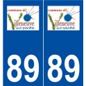 89 Villeneuve-sur-Yonne logo autocollant plaque stickers ville