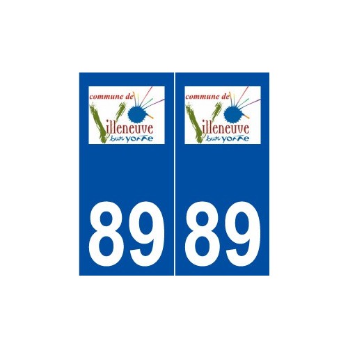 89 Villeneuve-sur-Yonne logo autocollant plaque stickers ville