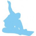 Etiqueta engomada de la snowboard del esquí cielo azul de la etiqueta engomada logo 2