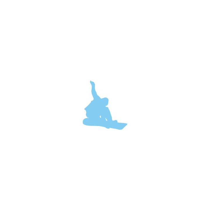 Autocollant snowboard ski bleu ciel sticker logo 2