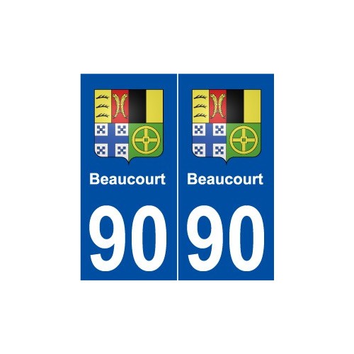 90 Beaucourt blason autocollant plaque stickers ville