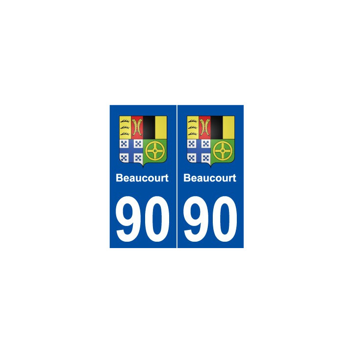 90 Beaucourt blason autocollant plaque stickers ville