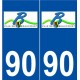 90 Beaucourt logo autocollant plaque stickers ville