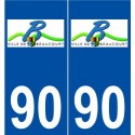 90 Beaucourt logo autocollant plaque stickers ville