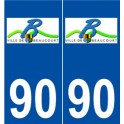 90 Beaucourt logo autocollant plaque stickers ville
