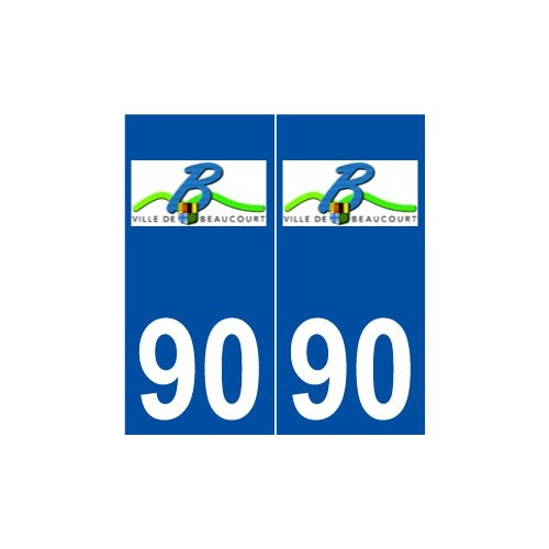 90 Beaucourt logo autocollant plaque stickers ville