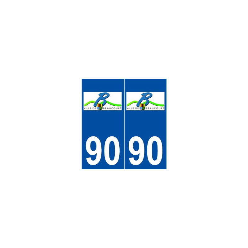 90 Beaucourt logo autocollant plaque stickers ville