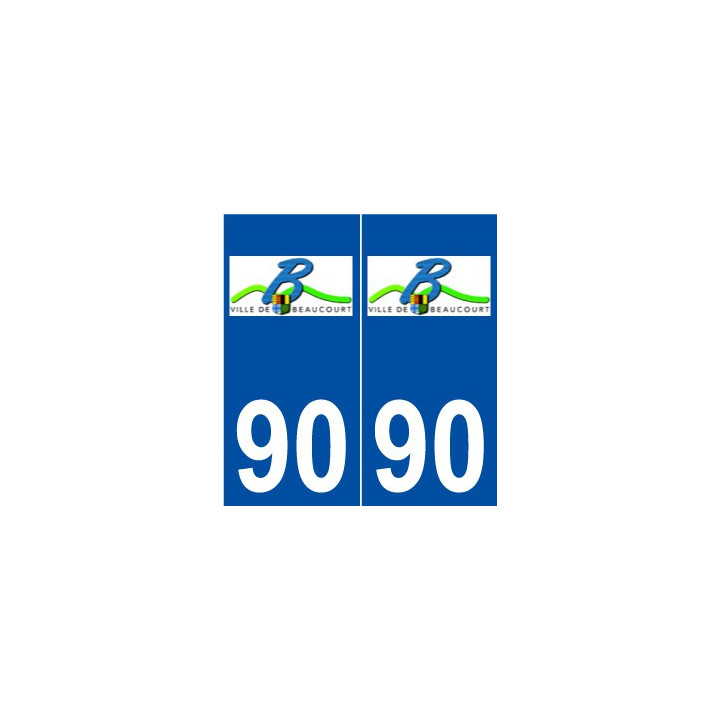 90 Beaucourt logo autocollant plaque stickers ville