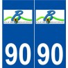 90 Beaucourt logo autocollant plaque stickers ville