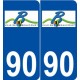 90 Beaucourt logo autocollant plaque stickers ville