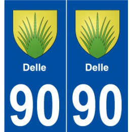 90 Delle blason autocollant plaque stickers ville
