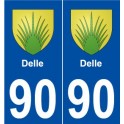 90 Delle blason autocollant plaque stickers ville
