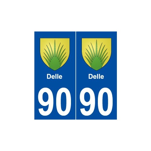 90 Delle blason autocollant plaque stickers ville