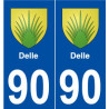 90 Delle blason autocollant plaque stickers ville