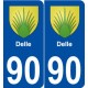 90 Delle blason autocollant plaque stickers ville