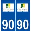 90 Delle logo autocollant plaque stickers ville