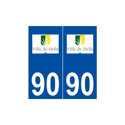 90 Delle logo autocollant plaque stickers ville