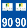 90 Delle logo autocollant plaque stickers ville