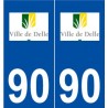 90 Delle logo autocollant plaque stickers ville