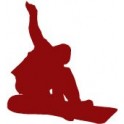 Etiqueta engomada de la snowboard del esquí de borgoña color de la etiqueta engomada logo 2