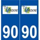 90 Valdoie logo autocollant plaque stickers ville