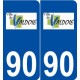 90 Valdoie logo autocollant plaque stickers ville