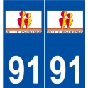 91 Ris-Orangis logo autocollant plaque stickers ville