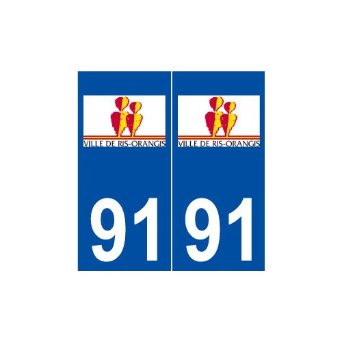 91 Ris-Orangis logo autocollant plaque stickers ville