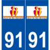 91 Ris-Orangis logo autocollant plaque stickers ville
