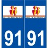 91 Ris-Orangis logo autocollant plaque stickers ville