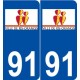 91 Ris-Orangis logo autocollant plaque stickers ville