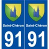 91 Saint-Chéron blason autocollant plaque stickers ville