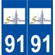 91 Saint-Chéron logo autocollant plaque stickers ville