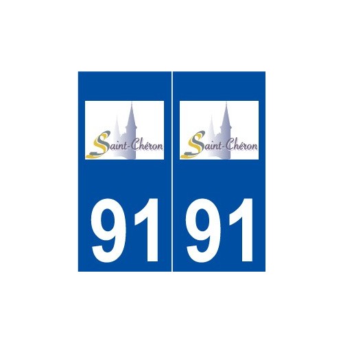 91 Saint-Chéron logo autocollant plaque stickers ville