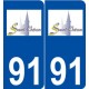 91 Saint-Chéron logo autocollant plaque stickers ville