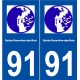 91 Sainte-Geneviève-des-Bois logo autocollant plaque stickers ville
